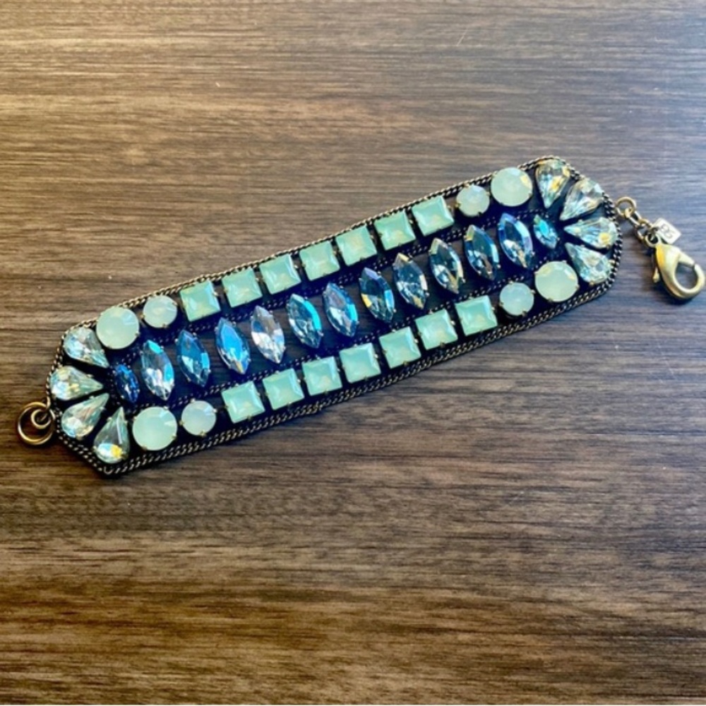 Banana Republic large cuff bracelet blue gems nwt